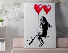 Wallity WY01 Banksy Lienzo Decorativo Enmarcado 50 x 70 cm